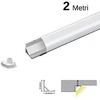 SOLOLED Aluminium-Eckprofil-Set für 2 m LED, 2000 x 15,8 x 15,8 mm