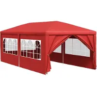 vidaXL Party-Zelt 600 x 300 x 255 cm Rot PE und Stahl