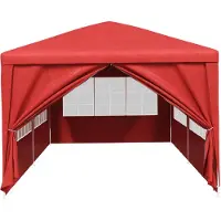 vidaXL Party-Zelt 600 x 300 x 255 cm Rot PE und Stahl