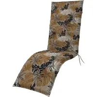 Doppler Relaxliegeauflage Living 170x48x6 cm, Blumenmuster, braun schwarz weiss