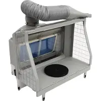 StarTech.com Spritzkabine für Modellbau - Airbrush-Arbeitsplatz mit Drehteller - Doppelfilter - LED-Beleuchtung - Absaugung 900 L/h - Luftgeschwindigkeit 11 m/s - Abluftschlauch 1,7 m - Grau