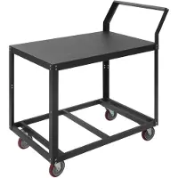 StarTech.com Stahl-Werkbank - Mobiler Arbeitstisch - Schwerlast - Tragfähigkeit 159 kg - Mit Rollen - Für Garage/Werkstatt/Industrie - Schwarz