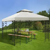 StarTech.com Pavillon/Gazebo 3x3 m - Ersatzdach - Wasserdicht - PA-beschichtetes Oxford - Verstärkt - Doppeldach - Beige