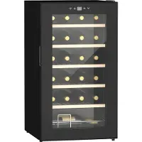 HOMCOM Weinkühlschrank 65 L Getränkekühlschrank für 24 Flaschen, 5-20°C, Schwarz