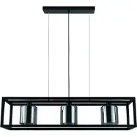 Eglo Hängelampe Brisling, Pendelleuchte Esstisch, Deckenlampe hängend, Stahl in schwarz, Glas bedampft in schwarz-transparent, E27 Fassung