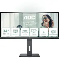 AOC CU34P3CV, 86,4 cm (34"), 3440 x 1440 Pixel, UltraWide Quad HD, LED, 4 ms, Schwarz