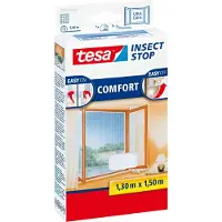 TESA Klett-Fliegengitter INSECT STOP Premium, zum Befestigen an Fensterrahmen, L 1300 x B 1500 mm, weiß-transparent