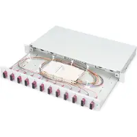 Digitus LWL Spleißbox 1HE bestückt 12x SC DX OM4 grau