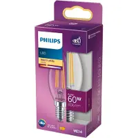 Philips Lampen in Kerzen- und Tropfenform, 6,5 W, 60 W, E14, 806 lm, 15000 h, Warmweiß