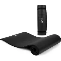 VirtuFit NBR Fitnessmatte 180x60x1,5 cm Schwarz mit Tragekordel