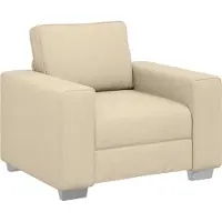 vidaXL Sofa-Sessel Creme 100 cm Stoff