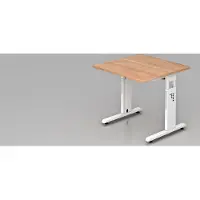 Hjh OFFICE PRO MEGA 8 W - 80 x 80 höhenverstellbar Nussbaum/Weiß