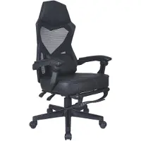 Carryhome Gaming Stuhl COLE, drehbar, höhenverstellbar, Netzrücken, Kunstleder, Schwarz, 140 kg, B/H/T 59x108x49 cm, Sitzbreite 50 cm