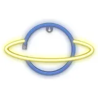 Forever Neon LED Light SATURN yellow blue Bat + USB FLNE11, Leichte Dekorationsfigur, Blau, Gelb, Polyvinylchlorid (PVC), Ambiente, Kinderzimmer, Wohnzimmer, Restaurant, IP20
