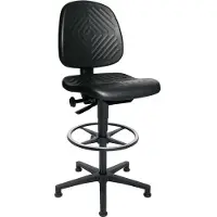 Topstar Arbeitsdrehstuhl TEC40 Counter Bodengleiter+Fußring PUR-Schaum schwarz 590-840mm - 72240 PU0T