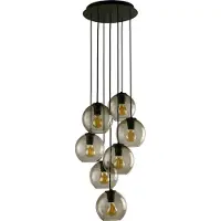 Licht-Erlebnisse Hängeleuchte Ø 30 cm E27 Schwarz Glas Metall Retro Hängelampe