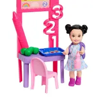 Barbie Karriere Lehrerin-Spielset mit Modepuppe, Kleinkind-Puppe, Tafel und Zubehörteilen, Modepuppe, Weiblich, 3 Jahr(e), Junge/Mädchen, 323,9 mm, Mehrfarbig