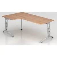 Hjh OFFICE PRO FARO 82 S - 200 x 120 Nussbaum/Silber höhenverstellbar