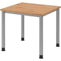 Hammerbacher Schreibtisch 4Fuss-rd.80x80cm Asteiche/Silber