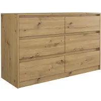 Top E Shop Topeshop K120 ARTISAN 2X3, Eiche, 6 Schublade(n), Partikelbord, Modern, Partikelbord, Matt