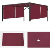 Mendler Ersatzbezug für Dach Pergola Pavillon Beja 4x4m bordeaux-rot