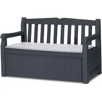 Keter 6025 Garden Bench, Auflagen und Universalbox mit Sitzfunktion, anthrazit