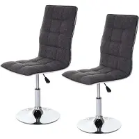 Mendler 2er-Set Esszimmerstuhl MCW-C41, Stuhl Küchenstuhl, höhenverstellbar drehbar, Stoff/Textil MVG hellgrau