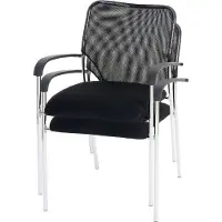 Mendler 2er-Set Besucherstuhl Tucson, Konferenzstuhl stapelbar, Stoff/Textil Sitz schwarz, Rückenfläche schwarz
