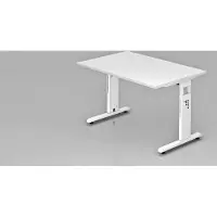 Hjh OFFICE PRO MEGA 12 W - 120 x 80 höhenverstellbar Weiß/Weiß