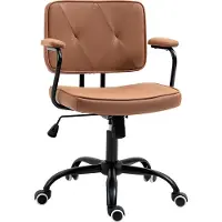 MEIYOU Bürostuhlmitrollendrehstuhlschreibtischstuhlfürbürohöhenverstellbarmitwippfunktion360°-Drehungneigbarschaumstoffbraun61X58X82-91Cm
