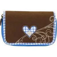 Friedrich Lederwaren RV-Damenbörse Bavaria velvet braun/blau, 13005-5