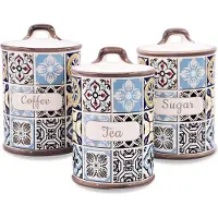 Maestro Set mit 3 Keramikbehältern für Kaffee, Tee und Zucker Holiday in Porto MR-20005-03CS