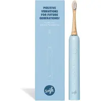 Smyle | Blau Elektrische Schallzahnbürste Nachhaltige Bambus-Aufsätze 4 Monate Akkulaufzeit 180 g Zahnbürste