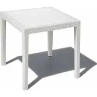 Mojawo Gartentisch King Eckig Weiß 79x79x72cm Rattan-Optik