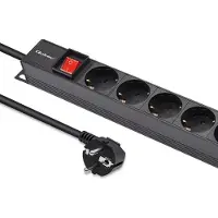 Qoltec Aluminium PDU Steckdosenleiste für RACK | 16A | 16 x SCHUKO | Vertikal | 1,8m
