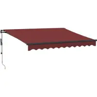 vidaXL Markise Automatisch mit LEDs Weinrot 300x250 cm