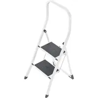 Hailo K45 Keukentrap 2 Treden met Hoge Beugel Wit