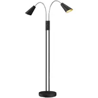 LUCANDE Stehlampe Medira, schwarz, 2-flg., verstellbar, GU10
