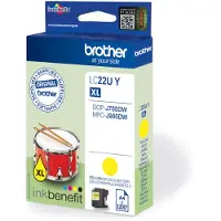 Brother LC22UY, Hohe (XL-) Ausbeute, Gelb, Tinte auf Pigmentbasis, 1 Stück(e), 1200 Seiten, Einzelpackung