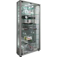 Hioshop Sammel Stand Vitrine Holz Glas Lumo Maxi Spiegel