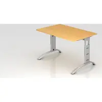 Hjh OFFICE PRO FARO 12 S - 120 x 80 Buche/Silber höhenverstellbar