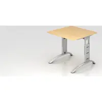 Hjh OFFICE PRO FARO 8 S - 80 x 80 Ahorn/Silber höhenverstellbar