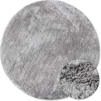 Home Collection Hochflor-Teppich "Olaf", rund, 38 mm Höhe, Langflor, Shaggy, einfarbig, flauschig, weich, glänzend, modern, uni