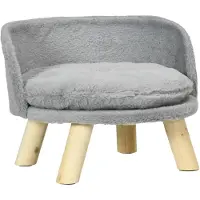 PawHut Hundebett, Hundesofa mit Kissen, Erhöhtes Haustierbett, Katzenbett, Grau