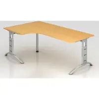 Hjh OFFICE PRO FARO 82 S - 200 x 120 Buche/Silber höhenverstellbar