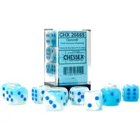Chessex 16mm D6-Würfel-Set (12) Gemini / Türkis-Weiss/Blau