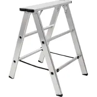 Stier Aluminiumbock, mit einer Tragfähigkeit von 150kg, 75 cm breit, 80 cm hoch, Arbeitsbock, Unterstellbock, Montagebock, Klappbock, verzinkte Scharniere, Nylongurte zur Absicherung