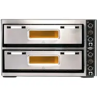 Thule - Pizzaofen PF9262 DE mit Thermometer - elektrisch - 6+6x Ø30cm | 12 kW | 400V - Edelstahl 2 Backkammern