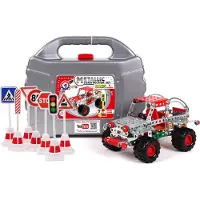 Technok Metall-Konstruktionsset Autos Bausteine Verkehrszeichen 3855