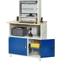 RAU Computer-Tisch mit Monitorengehäuse stationär BxTxH 1100x800x1100/1810mm
